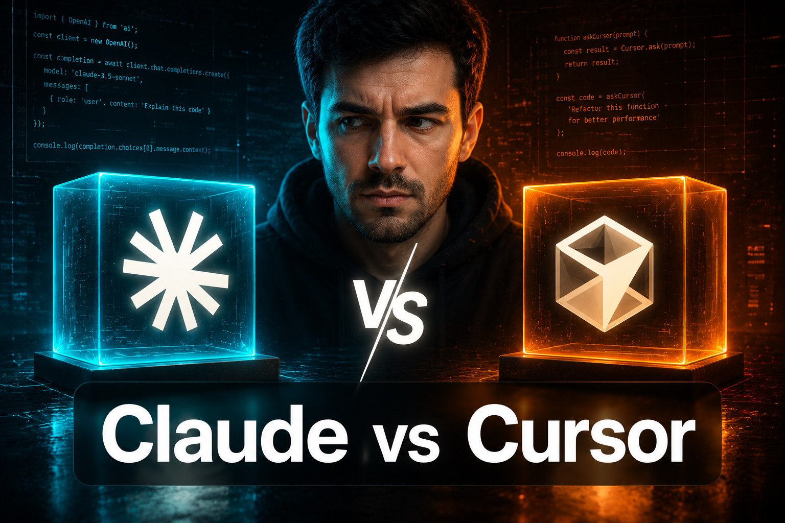 Claude vs Cursor thumbnail result for AI coding